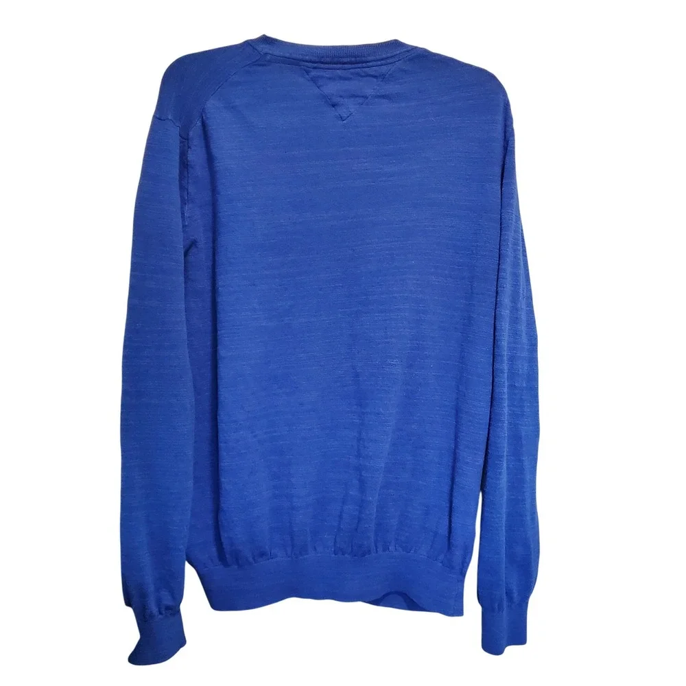 Tommy Hilfiger‎ Mens Royal Blue Cotton Linen Crew Neck Sweater XXL
